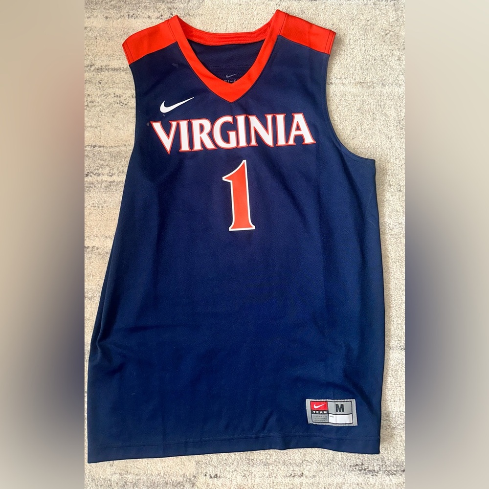 Nike Virginia Navy and Orange Basketball Jersey